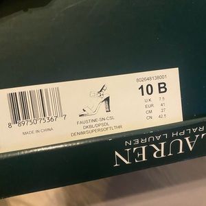 Brand new Ralph Lauren Faustine jean sandal heel 10